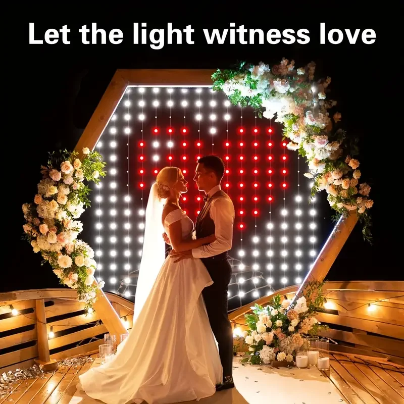 Mexllex Colorful Smart LED Window Hanging Curtain Lights, 400 RGB APP Remote Control DIY Text and Pattern Fairy Garland home - Image 2