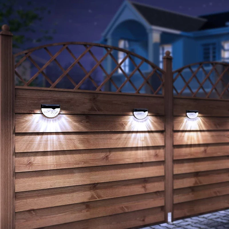 2PCS Solar Wall Lamp, 6LEDs Outdoor Waterproof Solar Light Warm White, for Yard, Garage, Garden, Porch, Fence, Driveway, Railing - Image 2
