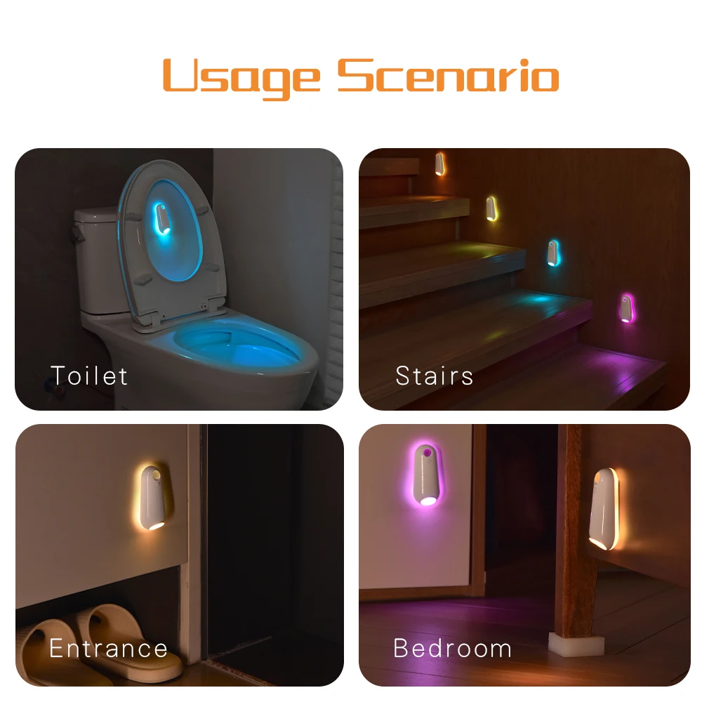 Smart Toliet Night Light, 7Color Changing Motion Sensor Lamp, Gradient RGB Led Toilet Lights, for Washroom, Commode, Night - Image 6
