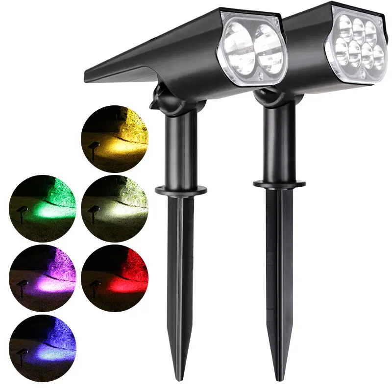 2/7 LED Solar Outdoor Spotlights,150° Adjustable Wall Lamp, Waterproof Lawn Lights for Garden Patio Yard Backyard Camping Decor - Image 2
