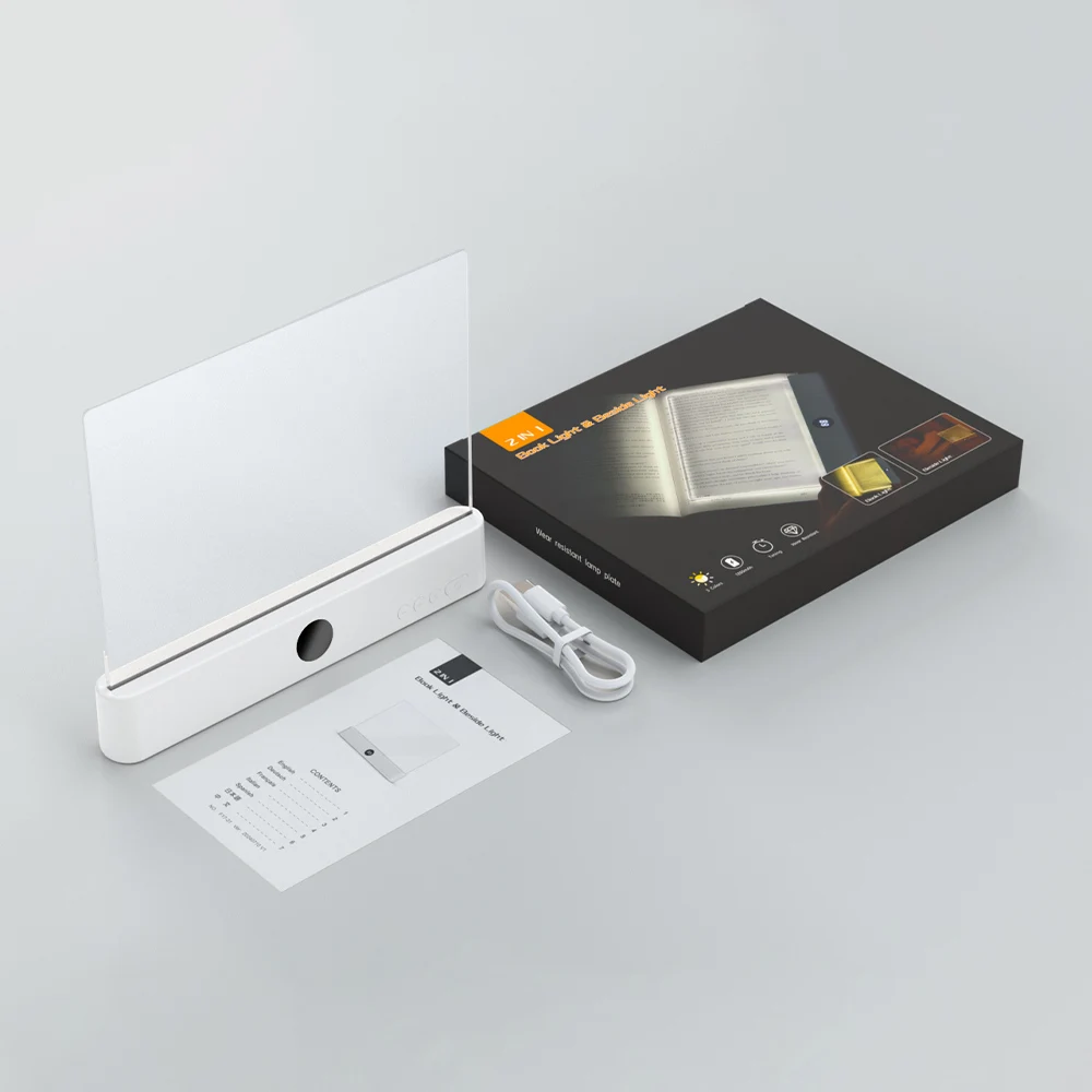LED Book Light and Night Light 2 in 1, 3 Color Temperatures & Stepless Dimming, USB Rechargeable Reading Light with Timer for Ni - Image 5
