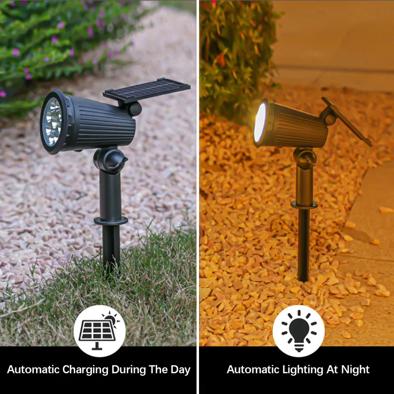 9 LEDs Solar Spotlights, Outdoor Waterproof, Spot Lights, Brightness Adjustable for Garden Backyard Driveway Patio Decor - Image 6