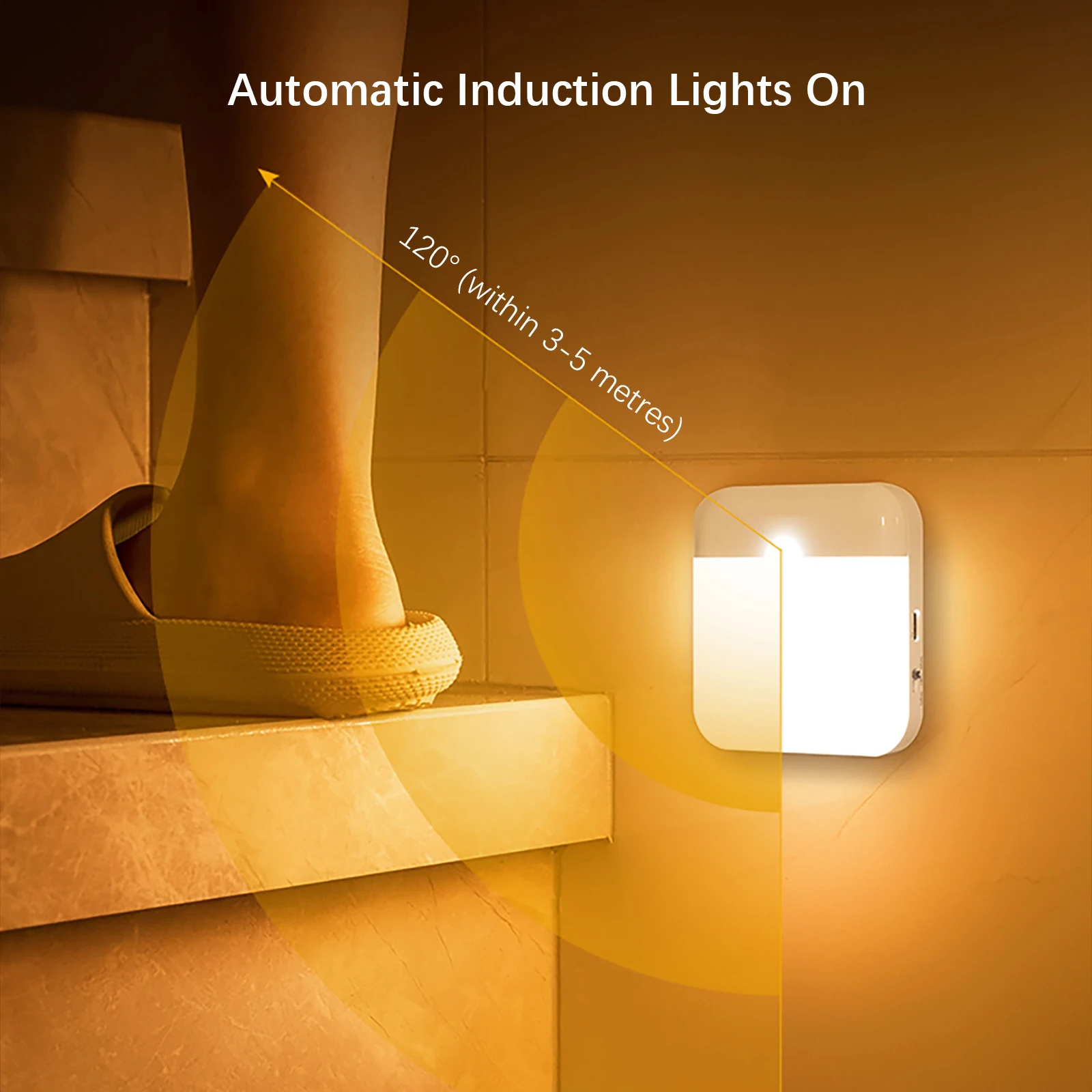 LED Wireless Night Light, Human Motion Sensor Lantern Rechargeable Wall Lamp, for Camping Summer Stairs Closet Kitchen Toilet - Image 2