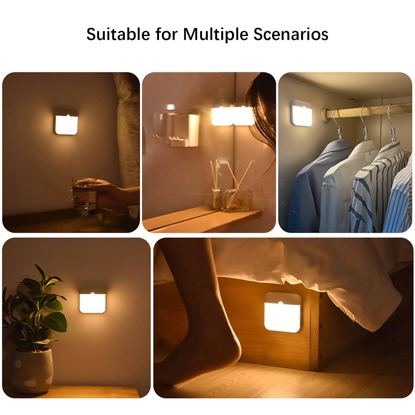 LED Wireless Night Light, Human Motion Sensor Lantern Rechargeable Wall Lamp, for Camping Summer Stairs Closet Kitchen Toilet - Image 5