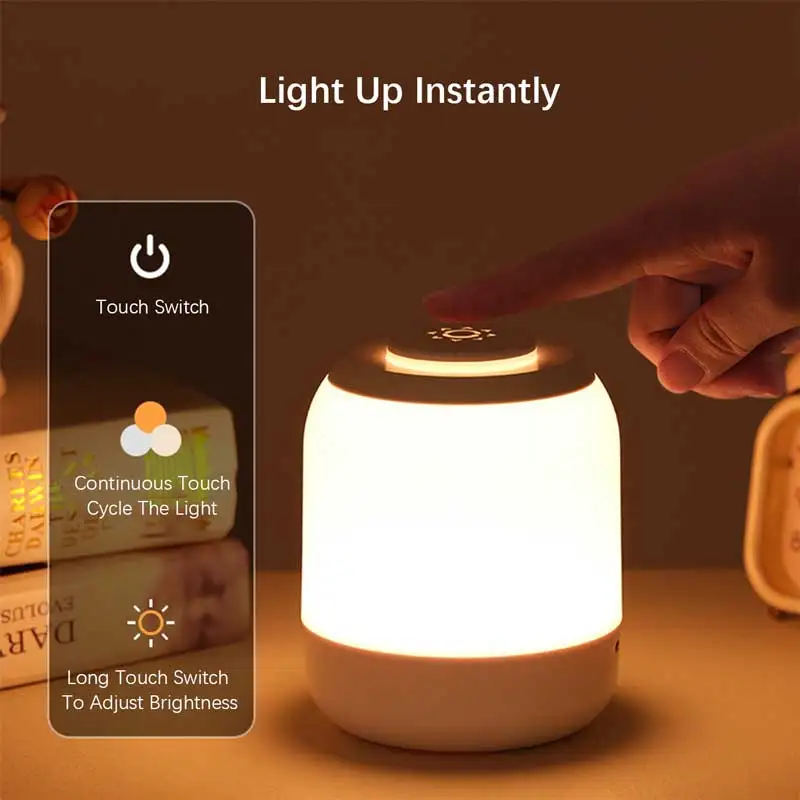 LED Night Lights, Adjustable Brightness USB Rechargeable Table Lamp for Kitchen Bedroom Garage Bedroom Bedside Camping Decor - Image 2